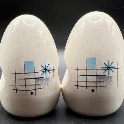 Franciscan “Oasis” Atomic Starburst Salt & Pepper Shakers — Mid-Century Modern MCM