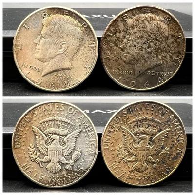 (2) 1964 90% Silver Kennedy Halves