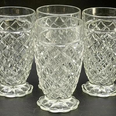 (4) Waterford By Anchor Hocking Footed 10oz Tumblers 