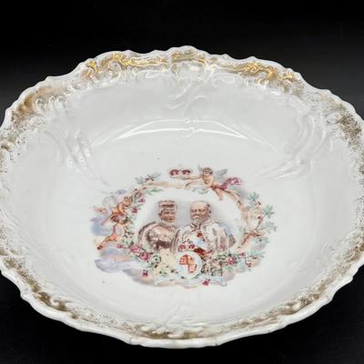 Antique King Edward VII And Queen Alexandra Bowl