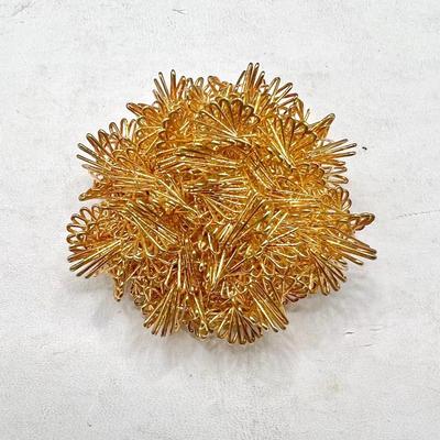 Shiny Gold Tone Sputnik Brooch