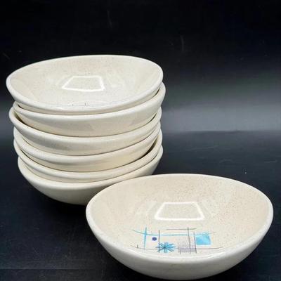 (7) Franciscan "Oasis" Atomic Starburst Dessert Bowls