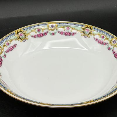 (12) Signed Victoria (Czech) Rose Garland VIT34 Art Deco Bowls
