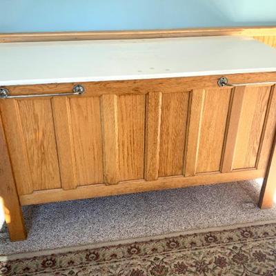 Sale Photo Thumbnail #6: Antique L. E. Knott Apparatus Co. laboratory work bench/ cabinet. This would be a great kitchen island.