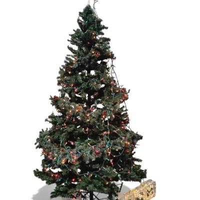 9ft Christmas Tree, Lighted Garland, String Lights and More 