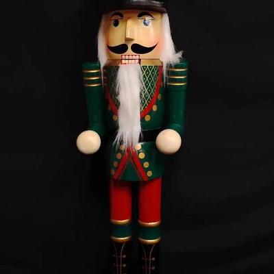 Vintage Wooden Nutcracker Soldier – 43" tall