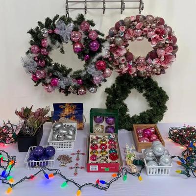 Christmas in Silver, Pink & Purple w/Colorful Lights