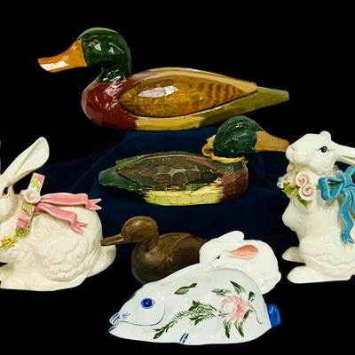 Wooden Ducks & Porcelain Bunnies