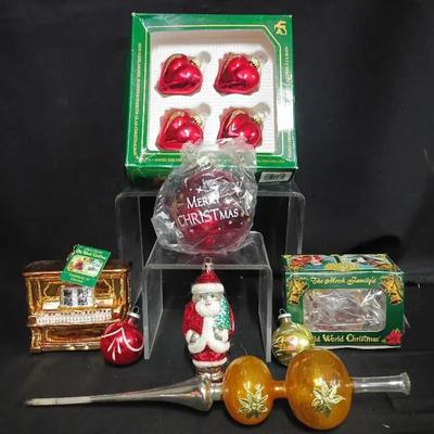 Assorted Vintage & Modern Glass Christmas Ornaments