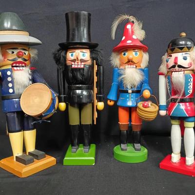 Set of 4 Vintage Wooden Nutcrackers