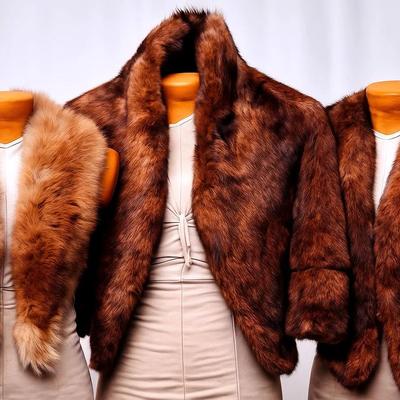 Luxurious Mid-Century Fur Stole & Collar Collection – Multiple Styles