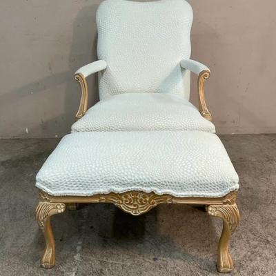Louis XV Style Armchair W/ Ottoman By Andre Originals