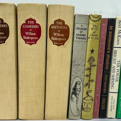 Vintage Literature – Heritage Press Shakespeare (1958), Folio Society Twain & Wilde & 5 Rod McKuen