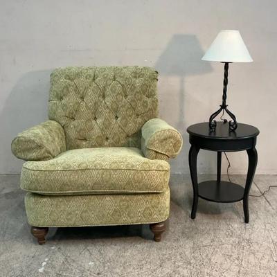 Ethan Allen Accent Chair W/ Side Table 