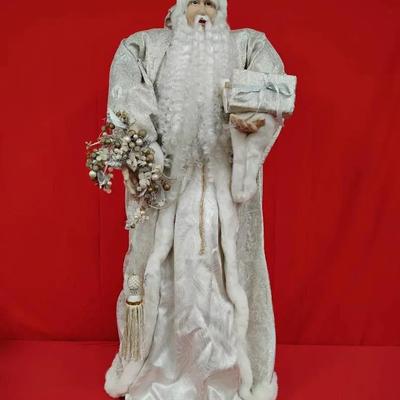 Elegant White Father Christmas Figurine