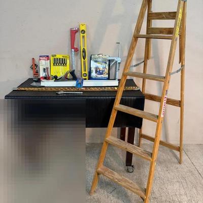 Bundle of Tools + Keller 6ft Wooden Step Ladder 