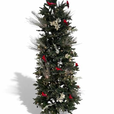 9ft Holiday Tree w/Cardinals and Lights