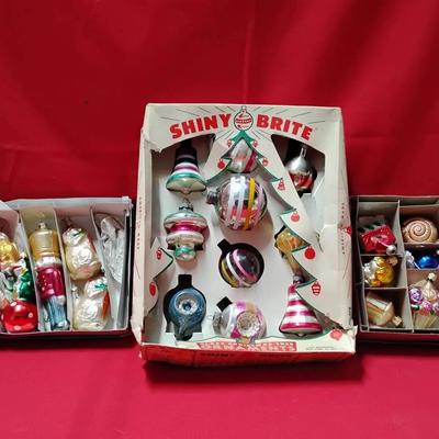 Vintage Christmas Ornaments Lot – Shiny Brite & Old World Christmas Figurals