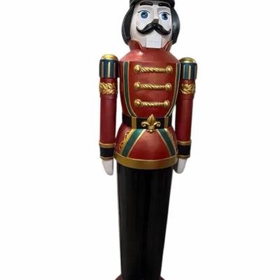 Oversized 5’10” Traditional Nutcracker Soldier – Hand-Painted Holiday Display Statue #1