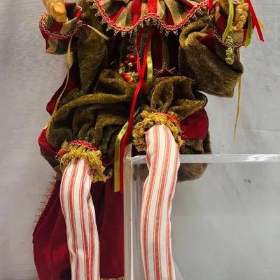 Festive Jester Figure – 27” Decorative Doll
