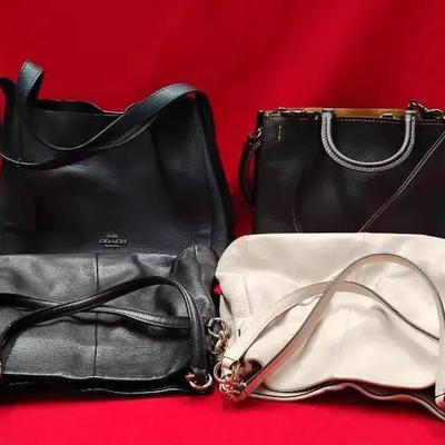 Lot of 4 Coach Leather Handbags – Mixed Styles & Colors
