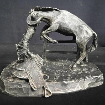 Worcester Pewter Cowboy & Horse Sculpture, Philip Kirczkowski