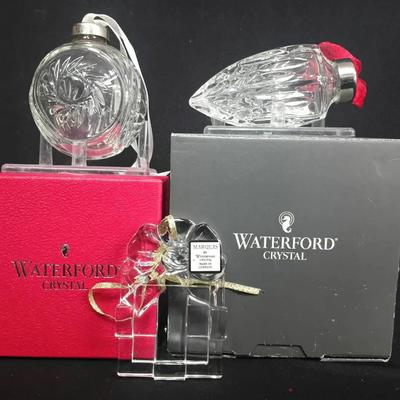 Waterford Crystal Ornament Trio – Lismore Bauble, Teardrop Ornament & Marquis Gift Box