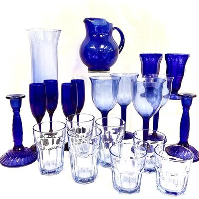 Blue Glassware – Cobalt & Light Blue Assortment