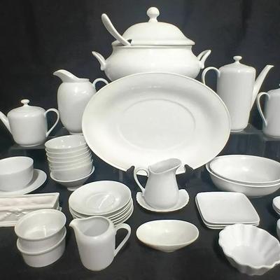 Large White Porcelain & China Serving Collection