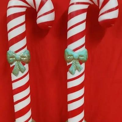 Pair Of Vintage Blow Mold 42" Candles