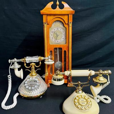 Vintage Rotary Telephones + Electric Wall Clock!