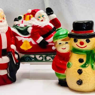 Vintage Christmas Blow Mold Collection (3 Pieces)