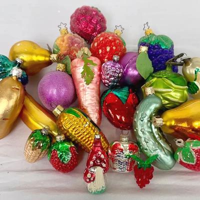 (23) Vintage Mercury & Blown Glass Fruit & Vegetable Ornaments - W Germany & Czechoslovakia