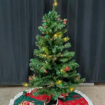 Ashland 4’ Lighted Christmas Tree W/ Tree Skirt