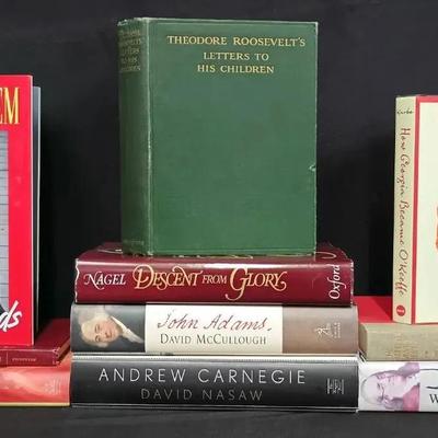 Mixed Biography & History Book Collection – Roosevelt, Adams, Carnegie & More