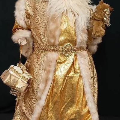 36" Golden Fabric Santa