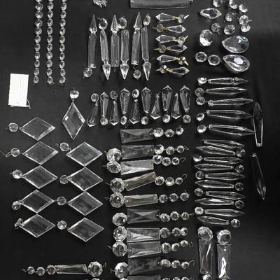 Vintage Silvestri Glass & Acrylic Chandelier Prisms