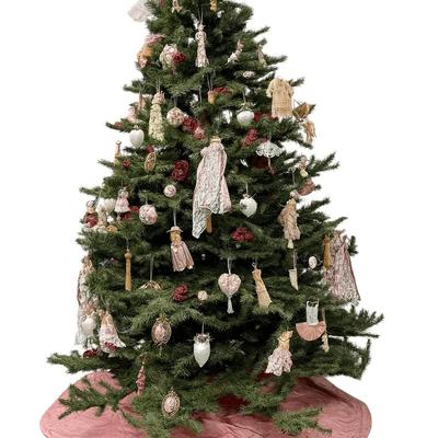 10ft Victorian-Inspired Holiday Tree Fully Decorated w/Lace Angels, Vintage Ornaments & Roses