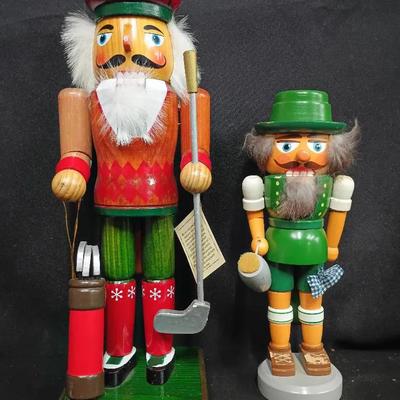 2004 Limited Edition Golfer & German Bavarian-Style Nutcrackers 