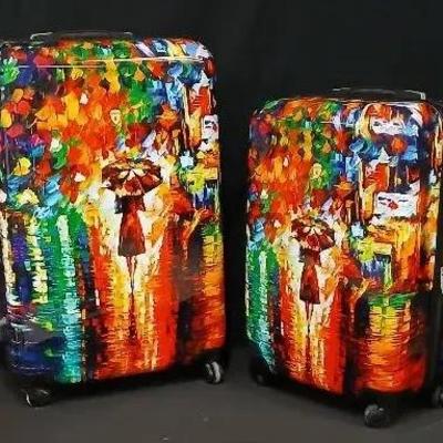 Dejuno World Traveler Paris Nights 2 Piece Luggage Set