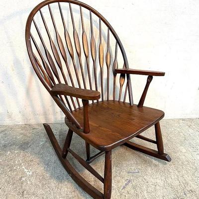Solid Wood Windsor-Style Rocking Chair