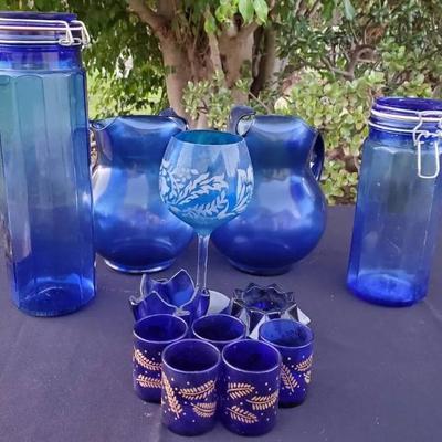 St1158 cobalt blue glassware