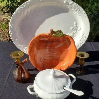 St1115 large white serving platter and more