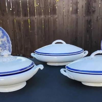 St1141 vintage blue white china 2