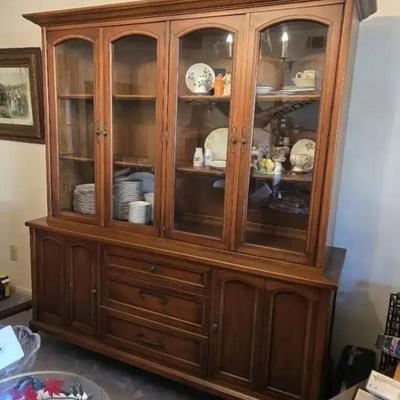 St1134 white fine furniture china hutch