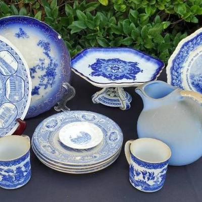 St1029 vintage blue and white china and more