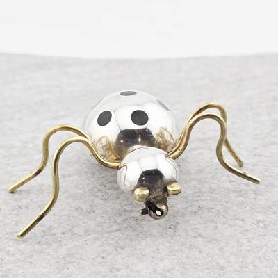 Vtg Sterling Silver Spider Brooch