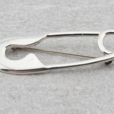 Sterling Silver Contemporary Safety Pin Brooch