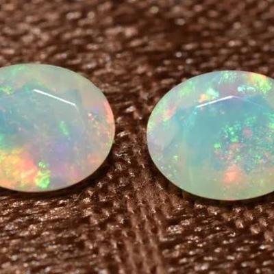 2.4 TCW Natural Unheated Oval Fire Opal Pair - AAA