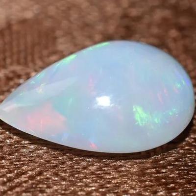 6.6 Carat Natural Unheated Pear Fire Opal Cabochon